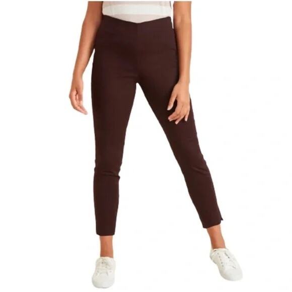 Old Navy | NWT TALL Brown Twill Pull On High Waist Skinny Cropped WOW Pants - Picture 1 of 9